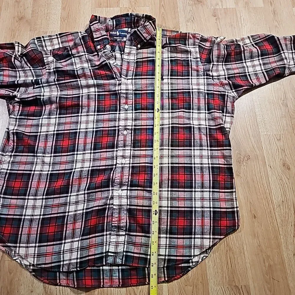 Polo Ralph Lauren Shirt Mens 2XL Flannel Button Up Long Sleeve Plaid Classic Fit